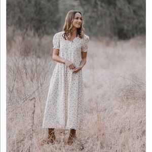 NWOT Rylee & Cru Lottie Dress Ivory Dot